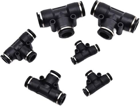 1pcs 3 Way T shaped Tee Pneumatic Fittings PE 4mm to 16mm OD Hose Tube Push In Air Gas Fitting Quick Connector Adapters(12mm-12mm-12mm) in Saudi Arabia