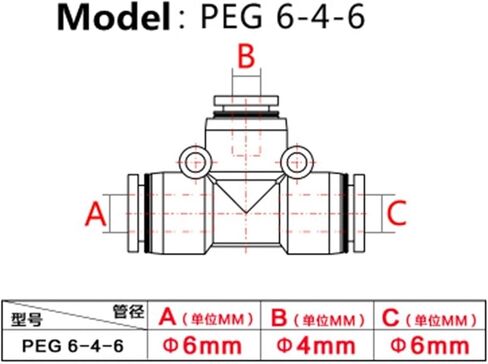 1pcs 3 Way T shaped Tee Pneumatic Fittings PE 4mm to 16mm OD Hose Tube Push In Air Gas Fitting Quick Connector Adapters(12mm-12mm-12mm) in Saudi Arabia