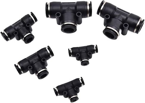 1 قطعة 3 طريقة T على شكل تي شيرت تركيبات هوائية PE 4 مللي متر إلى 16 مللي متر OD خرطوم أنبوب دفع في الهواء الغاز المناسب محولات موصل سريع (12 مللي متر-12 مللي متر-12 مللي متر) in Kuwait