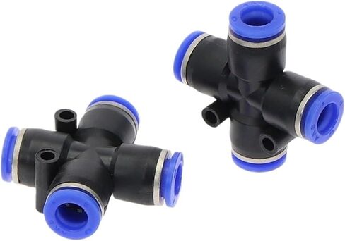 1pcs PZA" 4 Way Cross Shape Equal Pneumatic 4mm to 12mm OD Hose Tube Push In 4-Port Air Splitter Gas Connector Quick Fitting(PZA-8mm) in Saudi Arabia