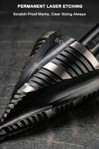 مجموعة لقم مثقاب ذات أربع خطوات حلزونية - 1/8 بوصة - 1-3/8 بوصة 5 قطع وحدات HSS مع ساق سداسية سريعة التغيير وحقيبة تخزين مقاس 1/4 بوصة و3/8 بوصة، للمعادن والخشب والتركيبات الكهربائية وإصلاح السيارات والاستخدام المنزلي in Kuwait