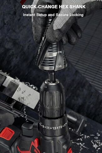 مجموعة لقم مثقاب ذات أربع خطوات حلزونية - 1/8 بوصة - 1-3/8 بوصة 5 قطع وحدات HSS مع ساق سداسية سريعة التغيير وحقيبة تخزين مقاس 1/4 بوصة و3/8 بوصة، للمعادن والخشب والتركيبات الكهربائية وإصلاح السيارات والاستخدام المنزلي in Kuwait