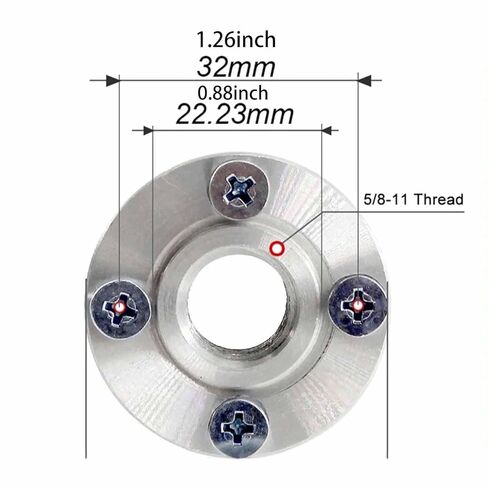 Adapter Flange Replace, Arbor Adaptor Accessories, Sturdy Aluminum 5/8-11 Thread for Power Tool, 32mm Diameter Flange Set in Saudi Arabia
