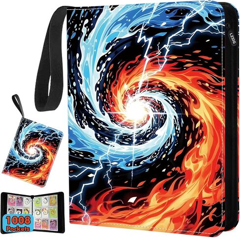 LZSIG CARD BINDER 9 JOTICTS ، 1008 CARDS HOLDER مع 56 أكمام قابلة للإزالة ، كتاب رياضي من 3 حلقات متوافق مع TCG و MTG وبطاقات اللعبة ، ألبوم جامع بطاقات التداول in Kuwait
