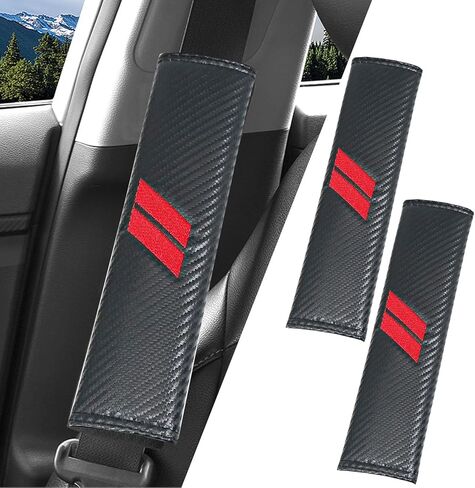 JDDRY 2PC Car Seat Belt Covers Pads,Seatbelt Strap Cover,Seat Belt Shoulder Strap Pads,Carbon Fiber Leather Car Interior Accessories(2Pack,Black-USA Flag) in Kuwait