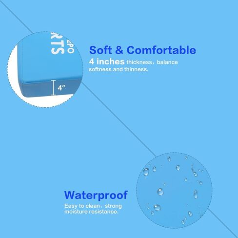 Gymnastics Mat for Kids 4'x4'x4" Foldable Tumbling Mats with Carrying Handles 2-Panels Fold Thick Exercise Mat for Home Aerobics Stretching Yoga in Kuwait