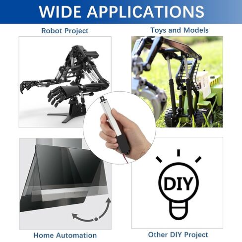 12V Mini Linear Actuator - 0.4 Inch Stroke, 42lbs/188N, 0.2"/s Speed, IP54 Electric Micro Linear Actuator with Mounting Brackets, Lightweight 0.082lbs, for Cabinets, Robotics, Home Automation in Kuwait