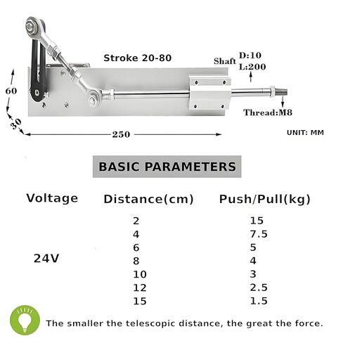 DIY Reciprocating Linear Actuator, Adjustable Telescopic Motor with Speed Controller, 24V Reciprocating Motor, 120RPM Adjustable Stroke and Speed, 5-25kg Thrust, 2cm-8cm Stroke in Kuwait