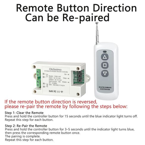 DC7-32V WiFi Smart Linear Actuator Motor Controller, Forward and Reverse Relay, Smart Life APP / RF433Mhz 328FT Remote Control, Compatible with Alexa, Google Home, Siri in Kuwait