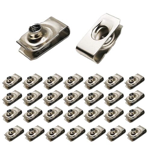 30PCS 1/4''-20 Stainless Steel Clip-On U Nuts – Durable Spring Nuts for Automotive Panels, Sheet Metal, and Industrial Fastening – Rust-Resistant, Heavy-Duty Hardware in Saudi Arabia