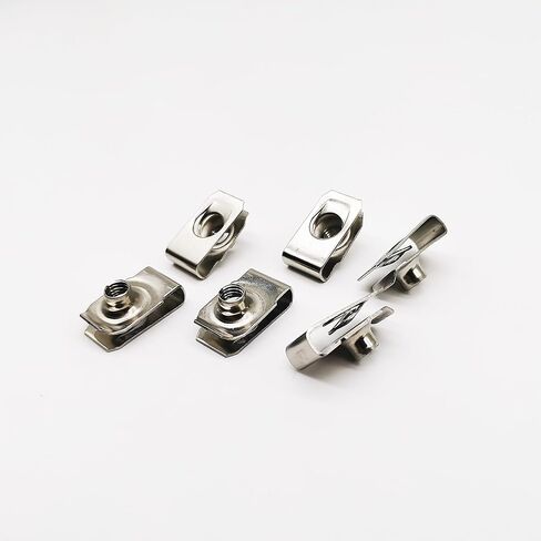 30PCS 1/4''-20 Stainless Steel Clip-On U Nuts – Durable Spring Nuts for Automotive Panels, Sheet Metal, and Industrial Fastening – Rust-Resistant, Heavy-Duty Hardware in Saudi Arabia