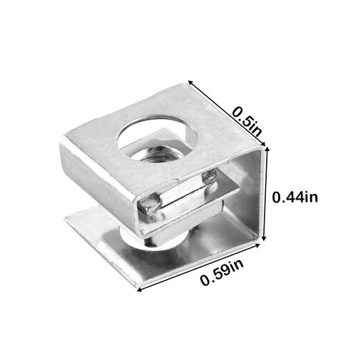 20 Pcs Slip-on Lock Nuts 10-32 Snap-on Nuts Zinc Plated Insert Square Nuts in Saudi Arabia