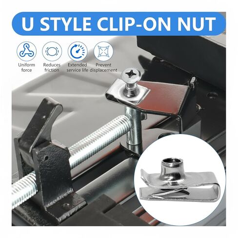 25 Pcs Extruded U Type Nuts - 5/16"-18 304 Stainless Steel Fasteners for Automotive Body Panels, Engine Covers, Mudguards, and Motorcycle License Plates - Durable and Easy to Install in Saudi Arabia