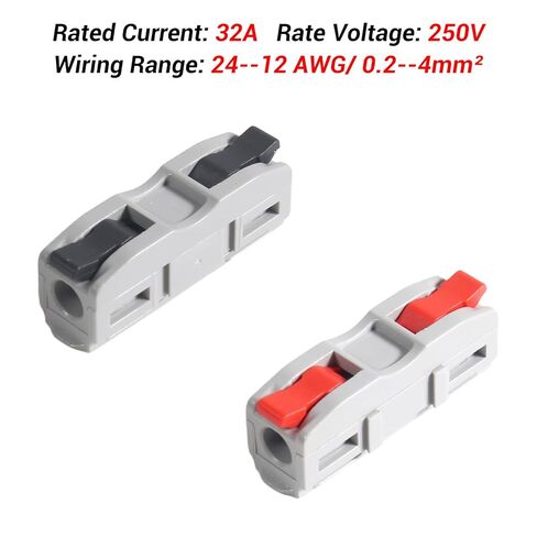 60pcs Conductor Compact Connectors Lever Connectors Nuts, Electrical Wire Terminals for Any Circuit Inline Splices 28-12 AWG (SPL-1) Black&Red in Saudi Arabia