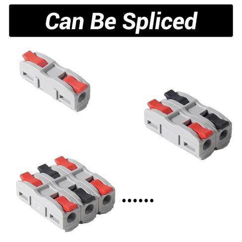 60pcs Conductor Compact Connectors Lever Connectors Nuts, Electrical Wire Terminals for Any Circuit Inline Splices 28-12 AWG (SPL-1) Black&Red in Saudi Arabia