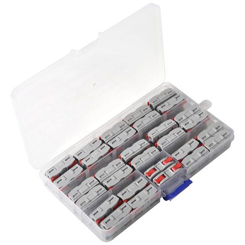 60pcs Conductor Compact Connectors Lever Connectors Nuts, Electrical Wire Terminals for Any Circuit Inline Splices 28-12 AWG (SPL-1) Black&Red in Saudi Arabia