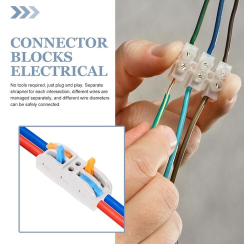 Connector Block Electrical 2-in 2-Out Quick Connect Wire Splitter Tool Reusable Wire Connectors for Home and Automotive Wiring 1.53X0.55X0.51In in Saudi Arabia