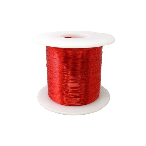 سلك مغناطيسي، سلك نحاسي مطلي بالمينا، 27 AWG، 1.0 رطل، طول 1601 بوصة، قطر 0.0151 بوصة، أحمر in Saudi Arabia