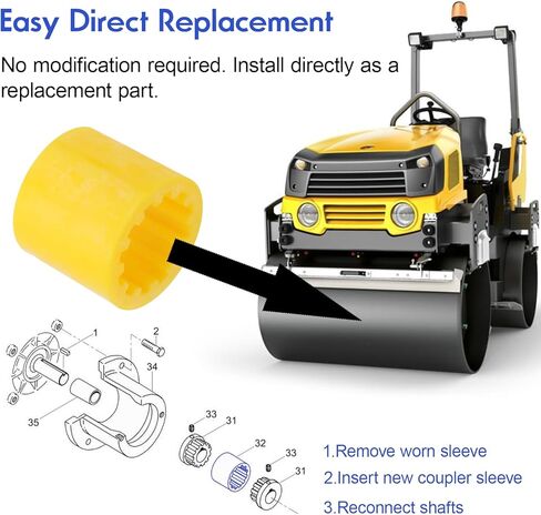 Flexible Coupler Sleeve 5000178336 for Wacker Neuson Rollers – Compatible with RD880, RD11, RD12‑90, RD16‑100 – Durable Rubber Coupling Replacement in Kuwait