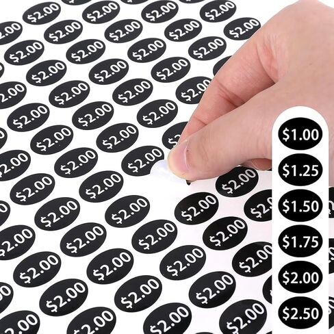1560 Pcs Pre Priced Yard Sale Stickers Black Vending Machine Price Labels Small Preprinted Pricing Labels Self Adhesive Price Tags Retail Store Price Stickers for Snacks Beverages in Saudi Arabia