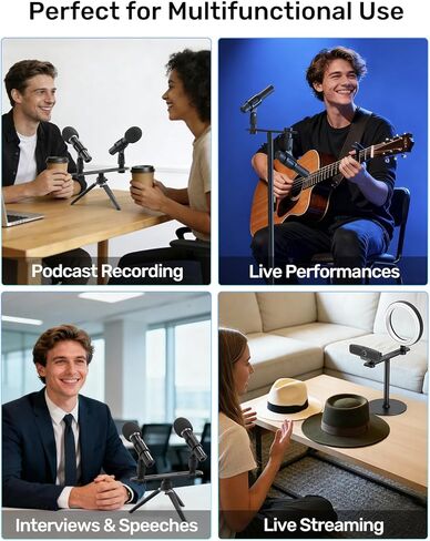 Stereo Array Spacing Mic Bar Mount, Aluminum Dual Microphone Holder with Ruled Markings & Adjustable Positioning, Fits 5/8", 3/8" & 1/4" Stands, Ideal for XY/ORTF Recording, Studio, Podcasting in Kuwait