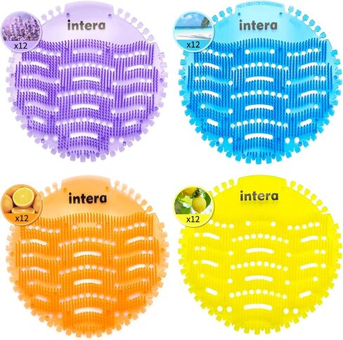 48 PACK Urinal Screen Deodorizer, 3D Wave Anti-Splash Odor Protection Urinal Cakes for Men Toilets, Long-Lasting Fresh Scents in Kuwait