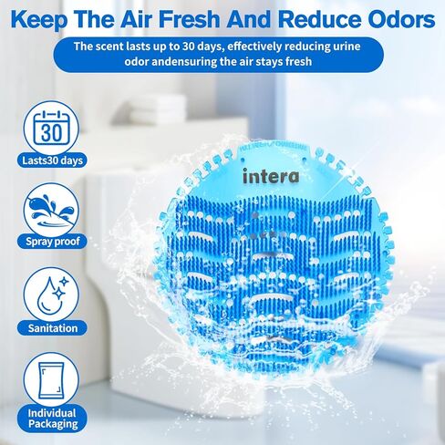 48 PACK Urinal Screen Deodorizer, 3D Wave Anti-Splash Odor Protection Urinal Cakes for Men Toilets, Long-Lasting Fresh Scents in Kuwait