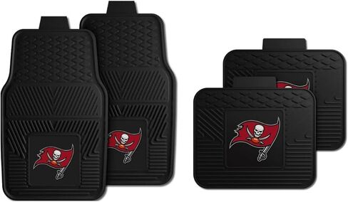 Fanmats Tampa Bay Buccaneers Set of 4 Car Mats for Cars, SUV, Pickups - All Weather Technology Protection, Deep Reservoir Design, Universal Fit - 3D NFL Team Logo - 29"x17" Front - 14" x 17" Rear Mat in Saudi Arabia