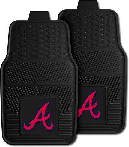 FANMATS 12326 MLB Atlanta Braves Back Row Utility Car Mats - 2 Piece Set, 14in. x 17in., All Weather Protection, Universal Fit, Deep Resevoir Design, Molded Team Logo in Saudi Arabia