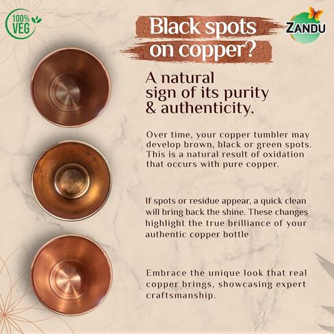 Zandu Copper Bottle (Green): Prepared with 100% Pure Copper | Useful in Promoting Overall Health (Pack of 950 ml) in Kuwait