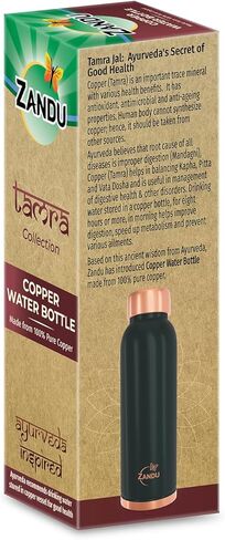 Zandu Copper Bottle (Green): Prepared with 100% Pure Copper | Useful in Promoting Overall Health (Pack of 950 ml) in Kuwait