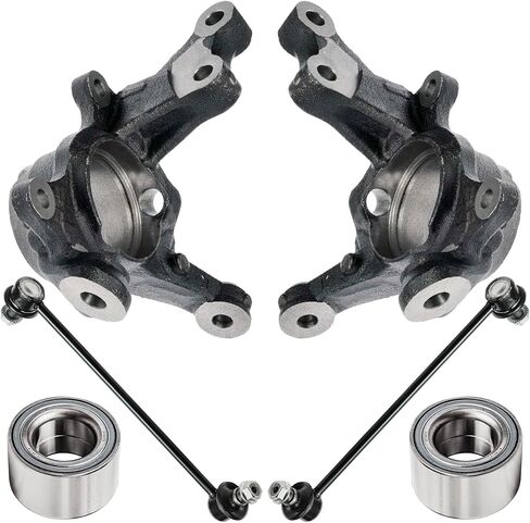 Detroit Axle - 2.0L Front 2pc Steering Knuckles for 12-18 Ford Focus, Driver Side Steering Knuckles with Wheel Bearing Hubs Assembly 2012 2013 2014 2015 2016 2017 2018 Replacement in Kuwait