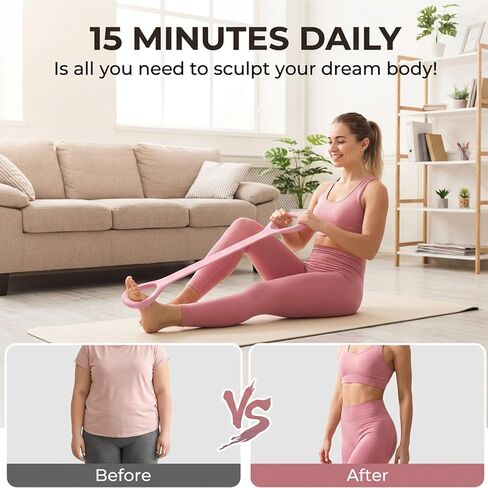 أربطة تمرين الشكل 8 للنساء والرجال، 3 قطع من أربطة المقاومة، حبل سحب للياقة البدنية واليوجا 8 كلمات مرنة للتمرين والذراع والظهر والساق والكتف وحبال مرنة لتدريب البيلاتيس ومعدات التمرين المنزلية in Kuwait