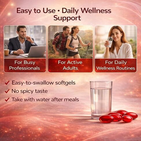 Cayenne Pepper Softgels, Organic Cayenne Pepper Capsules with Vitamins D3 K2, Grape Seed, Beet Root, Capsaicin Supplements Supports Heart and Blood Vessel Health, Non-GMO, 300 Softgels in Saudi Arabia
