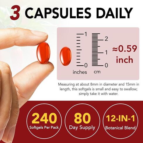 Cayenne Pepper Capsules, Capsaicin Supplements with Hawthorn, Beetroot, and Turmeric, Enriched with Vitamin D3 + K2 & E, Supports Circulation, Leg Vein, and Heart Wellness, 240 Softgels ﻿ ﻿ in Kuwait