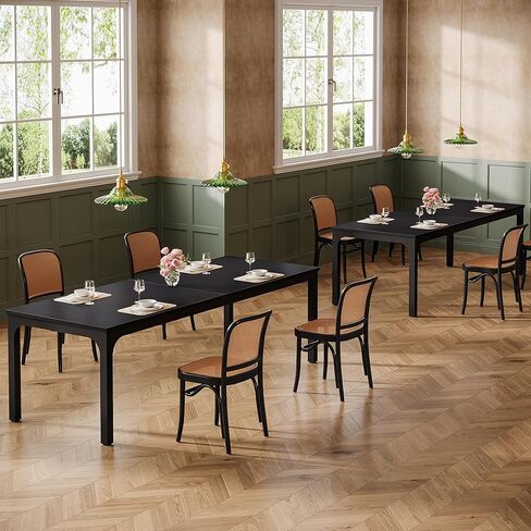 Tribesigns Rectangular Commercial Large Dining Table Set of 4, 78.7" Large Kitchen Table with Sturdy Metal Frame, Heavy Duty Dinner Table for Restaurant, Cafe, Office, Apartment, Bakery (Only Table) in Saudi Arabia