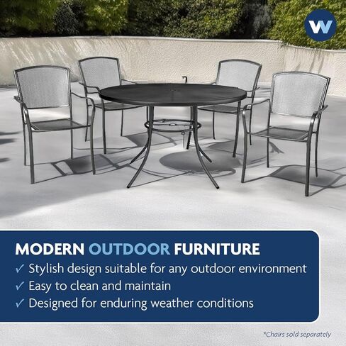 طاولة تجارية مستديرة مقاس 36 بوصة - تتسع لـ 2-4 أشخاص | متينة للغاية | استخدام خارجي مدى الحياة | يتحمل جميع الظروف الجوية | نمط شبكي فولاذي أنيق | مجموعة هايلاند in Kuwait