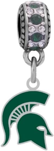 Michigan State Logo Charm Fits Compatible With Pandora Style Bracelets in Kuwait
