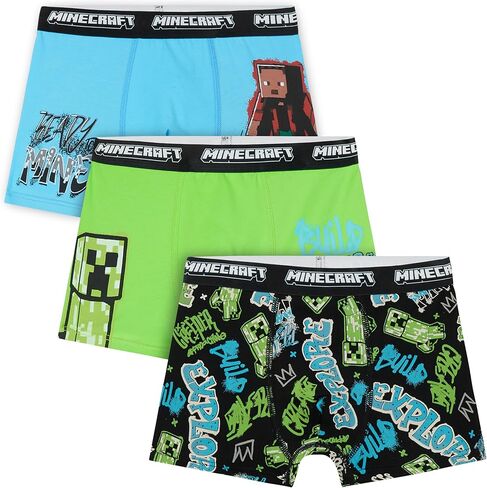 Minecraft Boys Boxer Shorts, Pack of 3 Boys Underwear - Gifts for Boys in Kuwait
