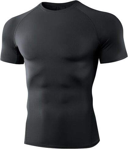 Dalavch Men’s Compression Shirts Short Sleeve Cool Dry Sports Athletic Workout Base Layer Undershirt T-Shirt Tops in Kuwait
