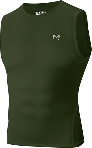 Moozava Men's Compression Shirts Sleeveless, Athletic Muscle Tank Top, Workout Base Layer for Running Sports Basketball in Kuwait