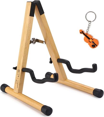 Wooden Cello Stand, Adjustable A-Frame Floor Stand with Padded Foam, Folding Acoustic Instrument Rack for Cello - Fits 1/2, 3/4, 7/8 Size (Brown) in Saudi Arabia