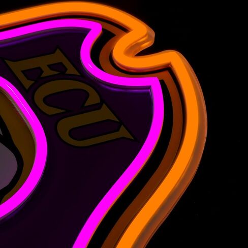 Officially Licensed ECU Pirates LED Neon Sign – 14.16" x 15" Purple & Gold-Emitting Wall Light with Adjustable Brightness, Inline Dimmer & On/Off Switch, USB Powered with Adapter – College Wall Décor in Kuwait