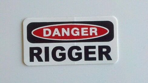 3 - Danger Rigger Hard Hat/Helmet Stickers 1" x 2" in Saudi Arabia