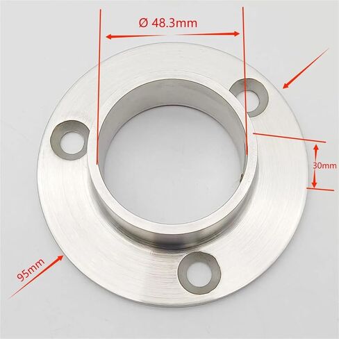 2PCS 304 Stainless Steel Handrail Flange 48.3mm Base Flange for Stairing Railing Satin Polished in Saudi Arabia