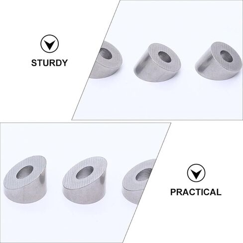 Uonlytech 8Pcs Stainless Steel Beveled Cable Angle Washers for Deck Cable Railing Hardware, 1/4 Inch 35-Degree Stair Railing Wire Connectors, Metal Fasteners for Outdoor Deck Posts in Saudi Arabia