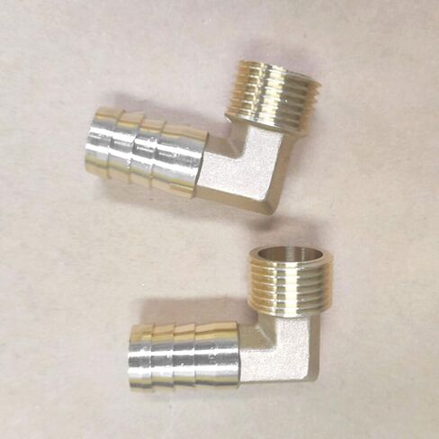 2PCS Brass 90° Elbow Fitting: 5/8" Hose Barb x 1/2" NPT Male, 300 PSI Rated, for Irrigation & Air Systems in Saudi Arabia