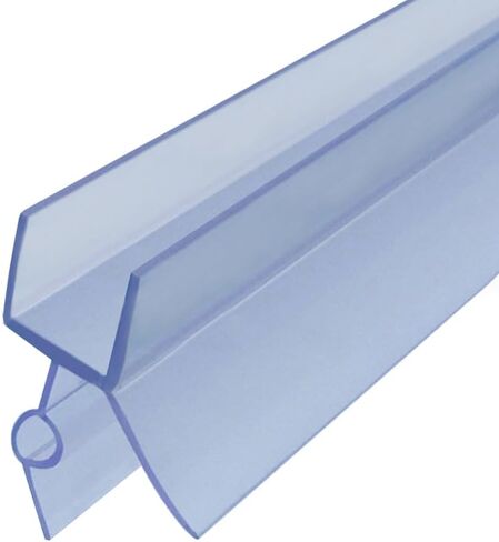 Frameless Shower Door Bottom Seal with Drip Rail for 3/8"(10mm) Glass, Length 27.5"/0.7m, Glass Door Sweep Stop Shower Leaking Clear in Kuwait