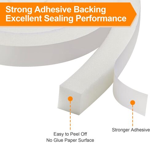 رغوة مكيف الهواء - بكرتان، عرض 2.54 سم × سماكة 2.54 سم، إجمالي طول 13 قدمًا، ختم عازل للطقس من الفوم الخلوي المفتوح (6.5أقدام × 2 لفات) in Kuwait