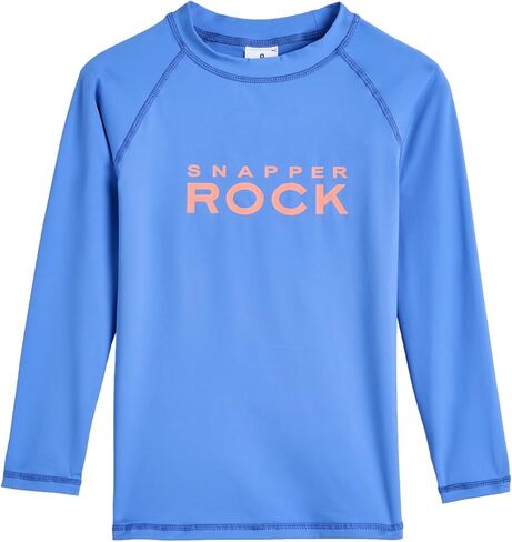 Snapper Rock Boys' Azure Blue Sustainable Long Sleeve Rash Top (Toddler/Little Kid/Big Kid) in Kuwait